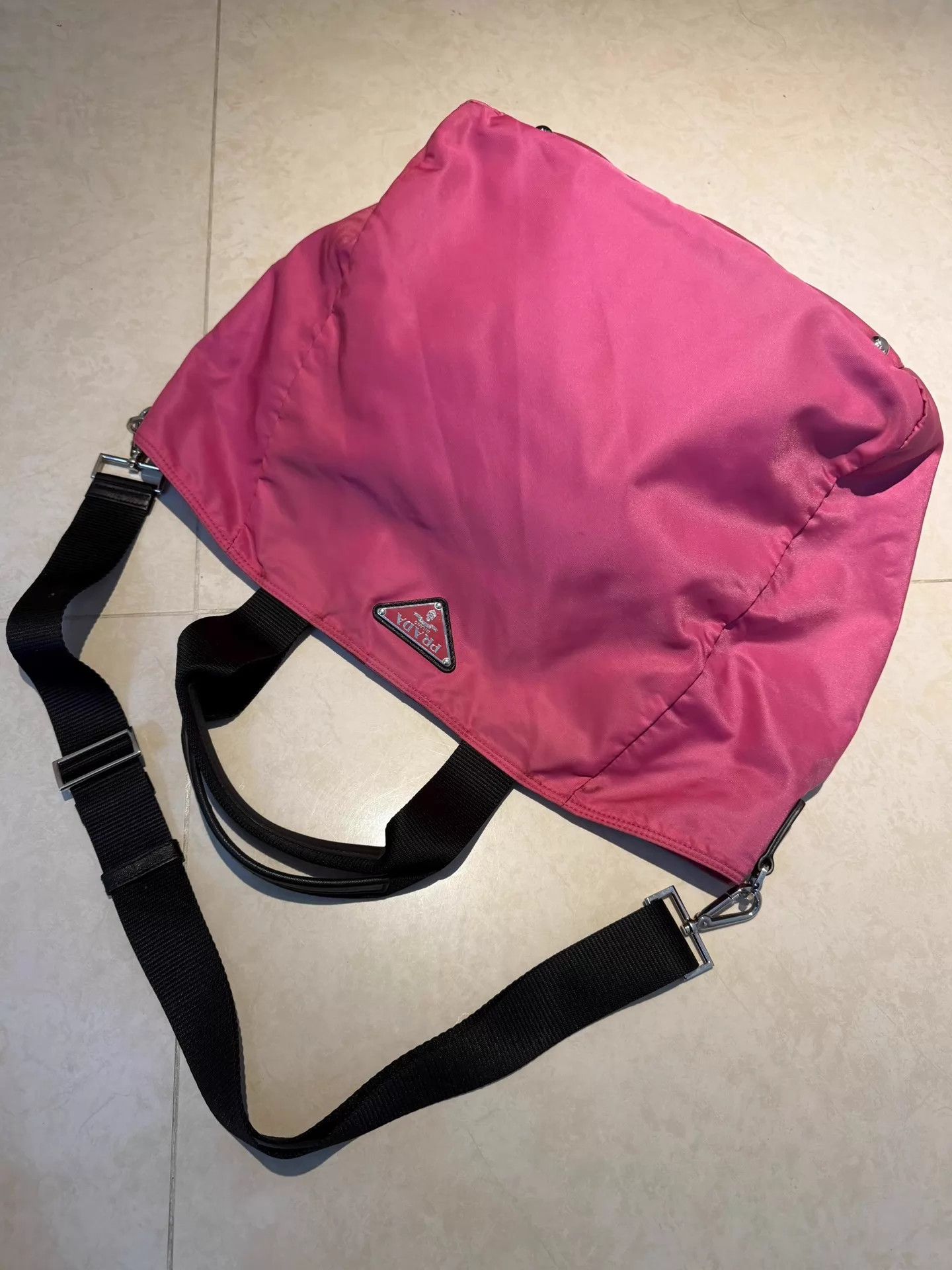 Prada Prada Sport Pink Logo Nylon Crossbody Unisex New w/ Flaws Size ONE SIZE - 1 Thumbnail