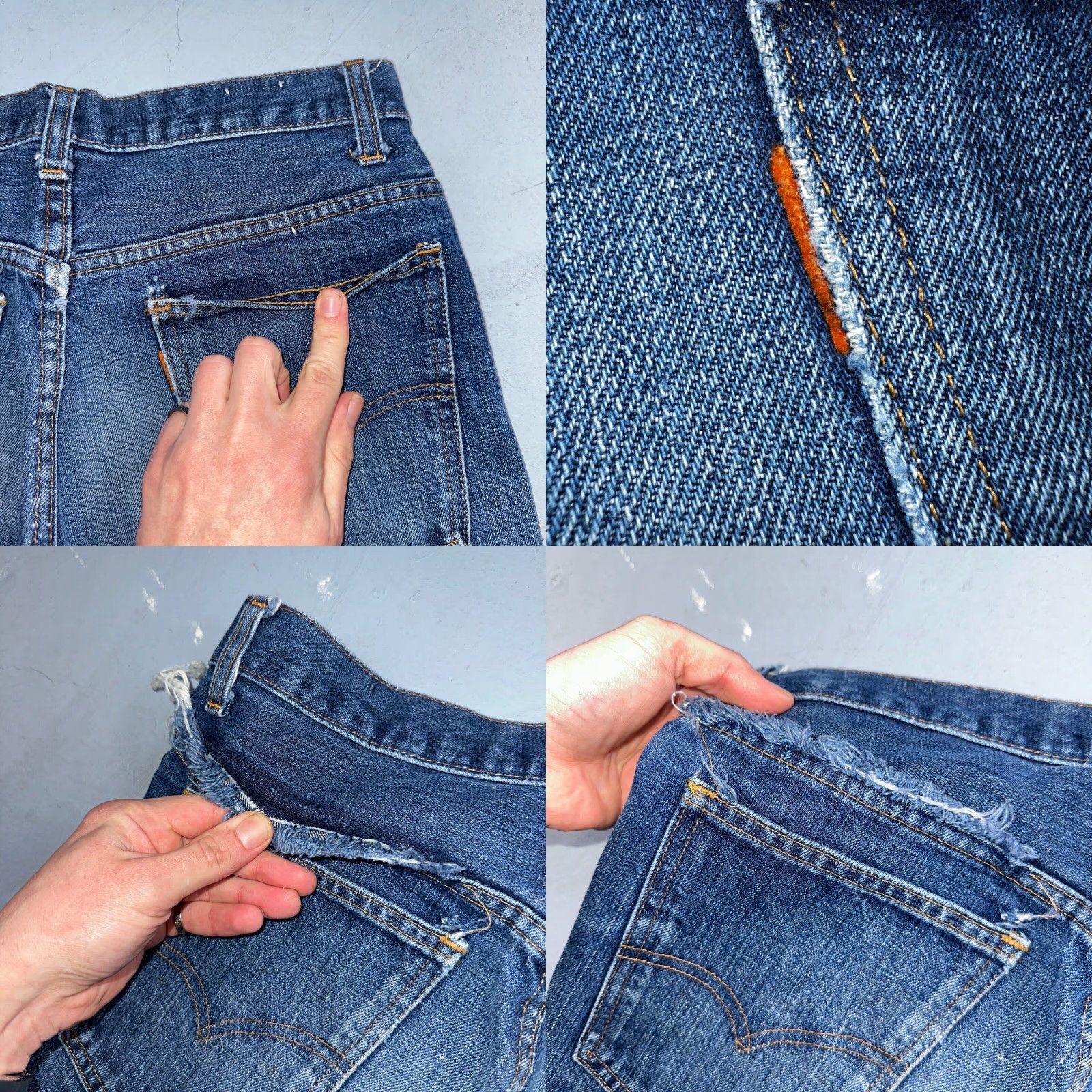 Levi's VINTAGE Levi's 746 70s USA Orange Tab Bootcut Flare Jeans 29x26 Blue Bell Bottom Size US 29 - 10 Thumbnail