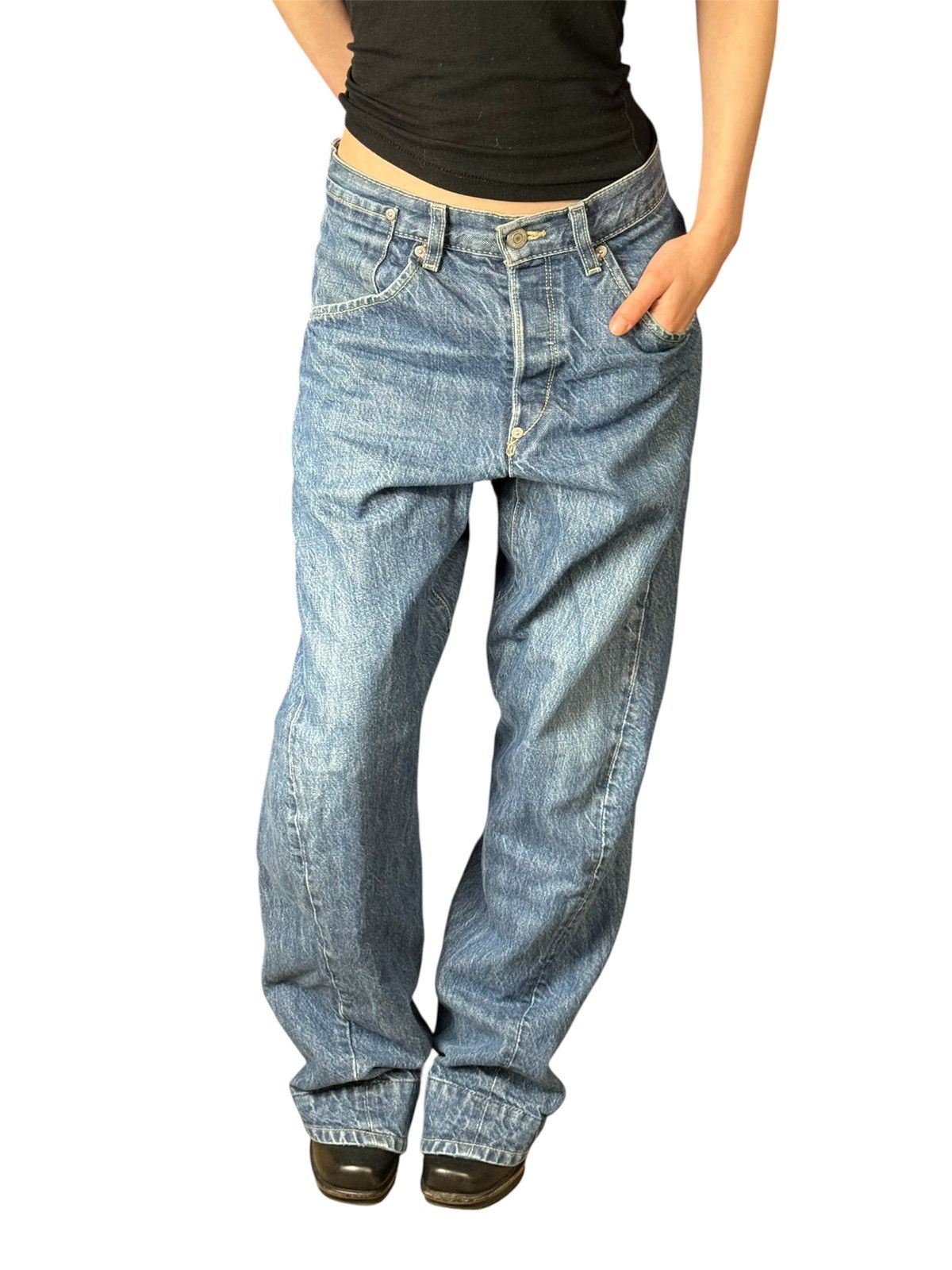 Levi's Levis Engineered Jeans Twisted Leg One Pocket Chinch Vintage Size US 32 / EU 48 - 3 Thumbnail