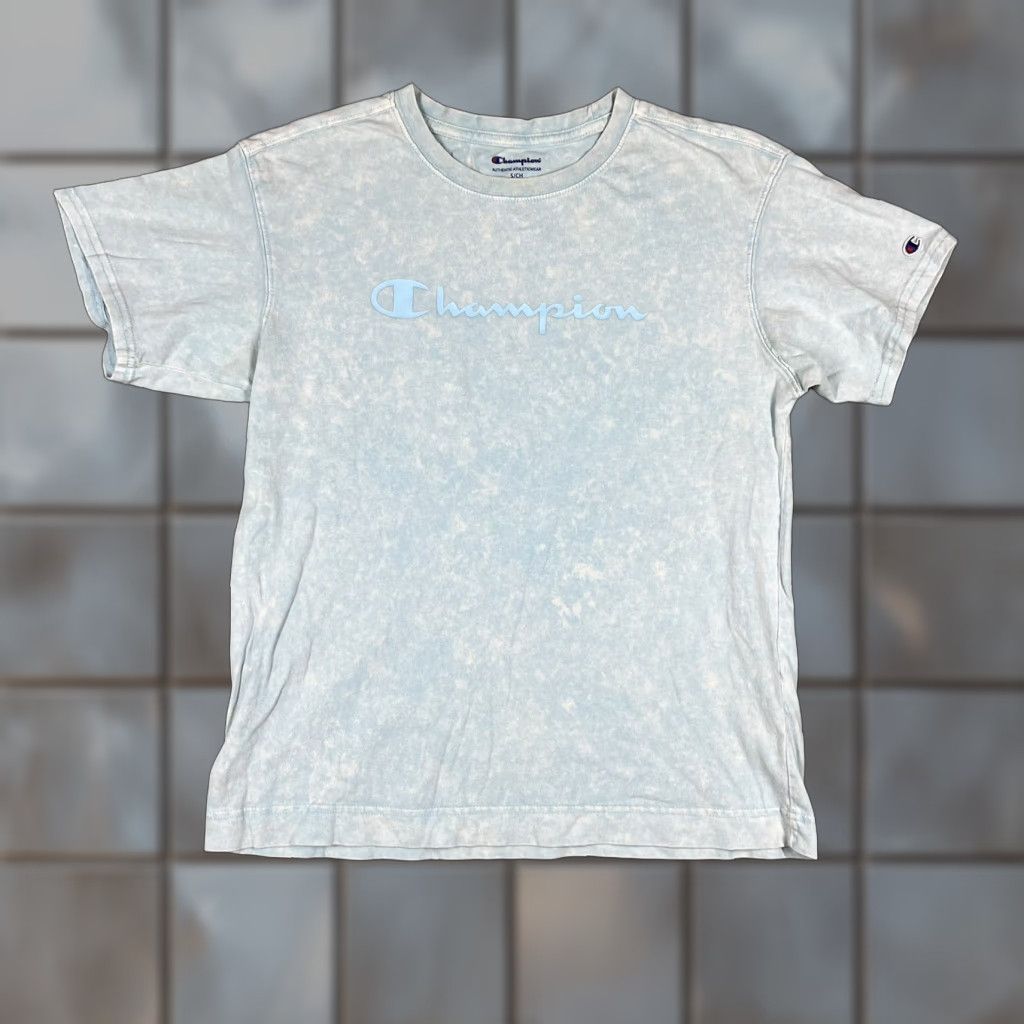 Champion Champion Shirt Mens Small Light Blue Tie Dye Crewneck 90s Logo T-Shirt Size US S / EU 44-46 / 1 - 1 Thumbnail