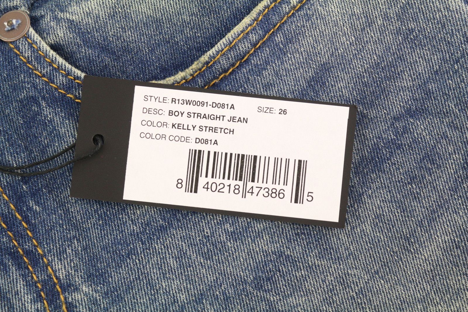 R13 BOY STRAIGHT 26 Ankle Cropped Washed Blue Kelly 84488 Size 26" / US 2 / IT 38 - 7 Thumbnail