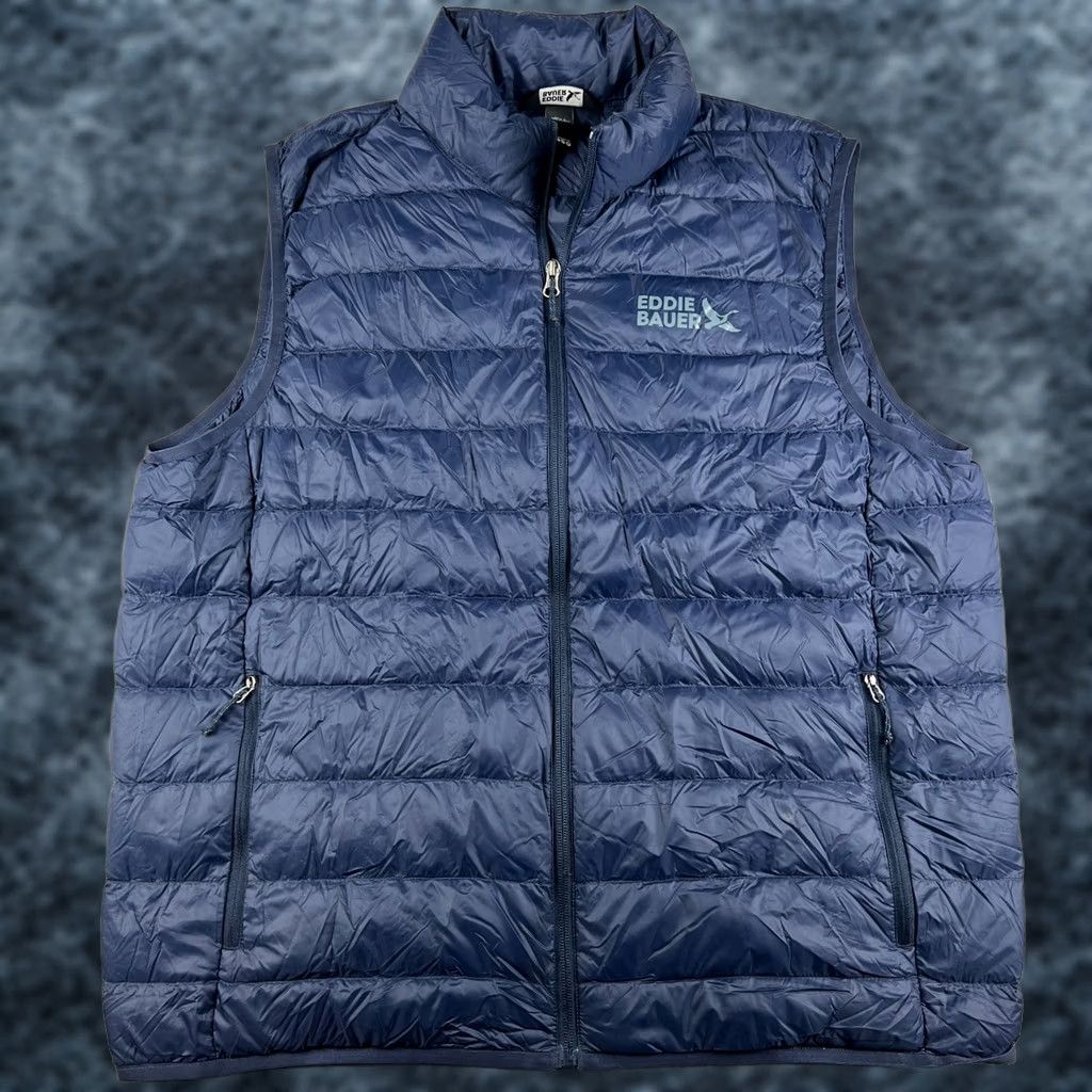 Eddie Bauer Eddie Bauer EB650 Down Puffer Vest Large Mens Blue Full Zip Quilted Jacket Size US L / EU 52-54 / 3 - 1 Thumbnail