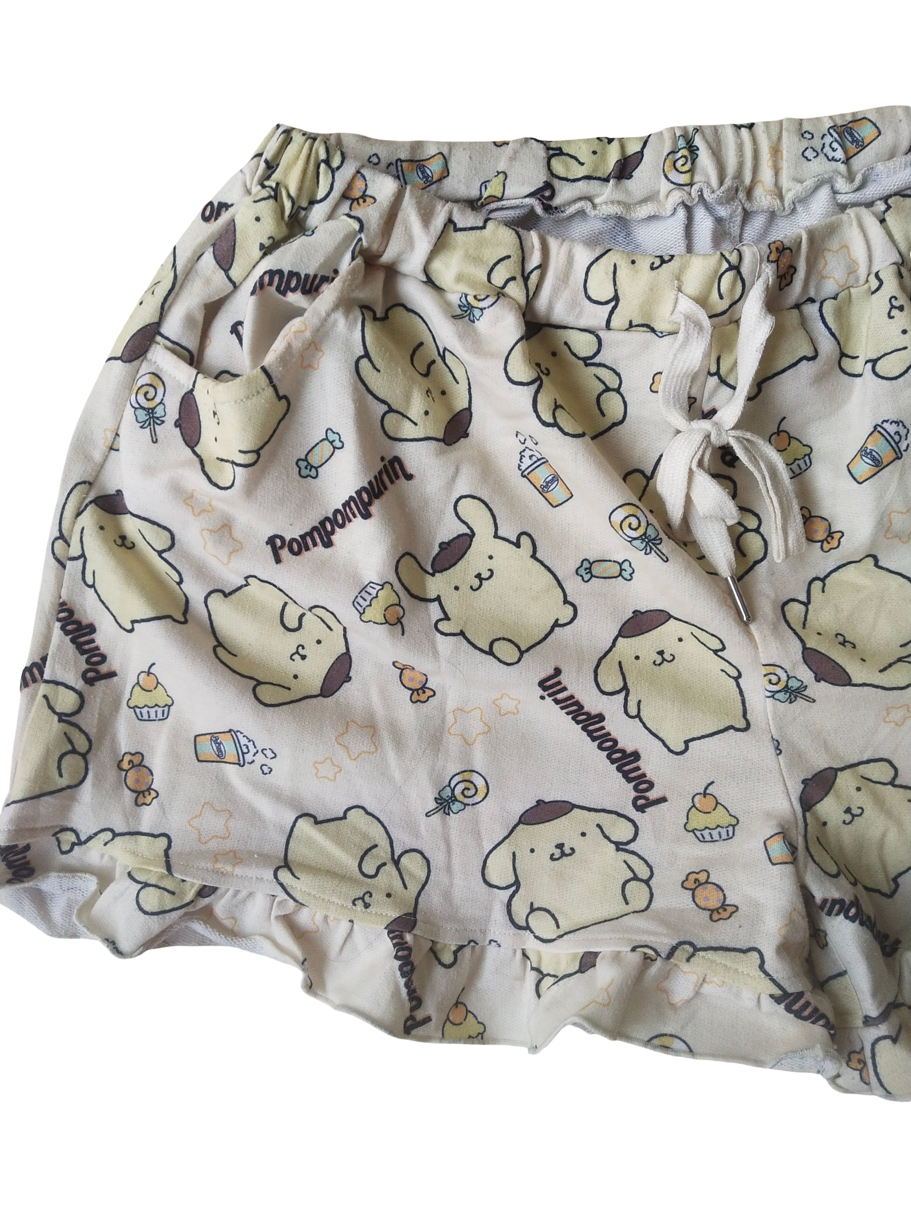 Beauty Beast Sanrio Pompompurin Japan Exclusive Kawaii Lounge Shorts Size 30" / US 8 / IT 44 - 2 Thumbnail
