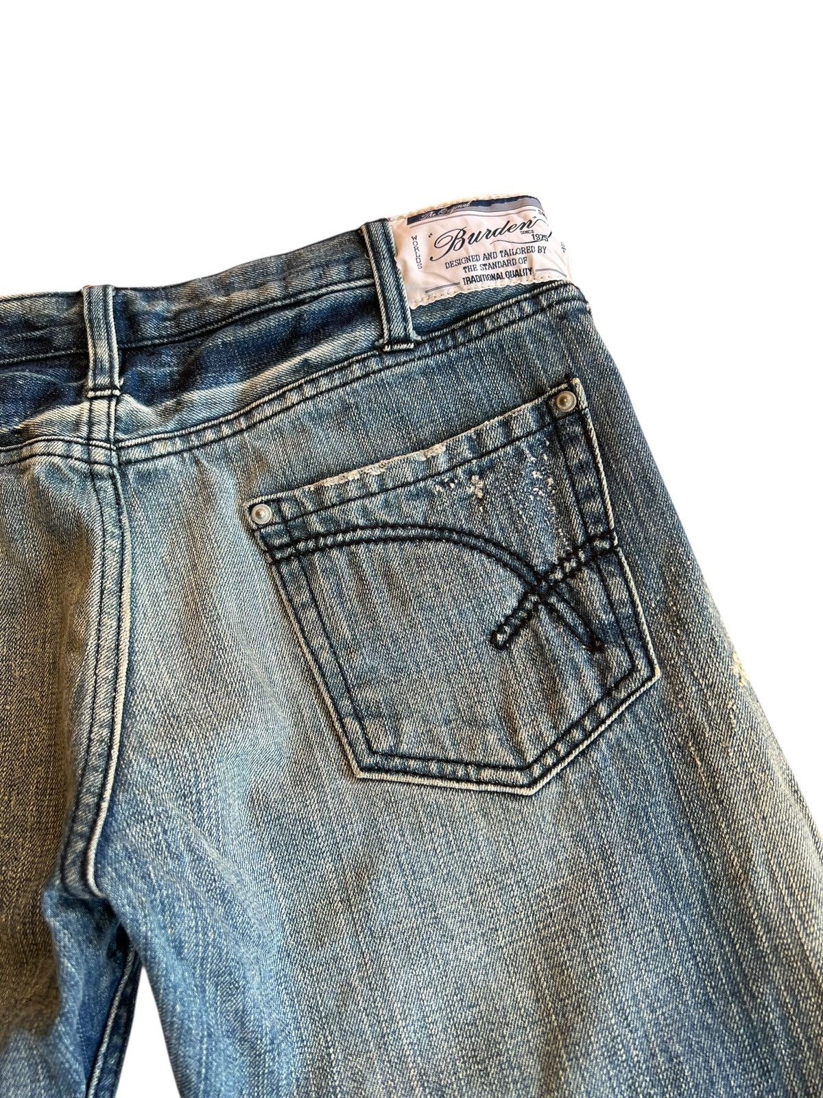 Japanese Brand Vintage Japanese Brand Burden Flare Distressed Painted Jean Size US 30 / EU 46 - 16 Thumbnail