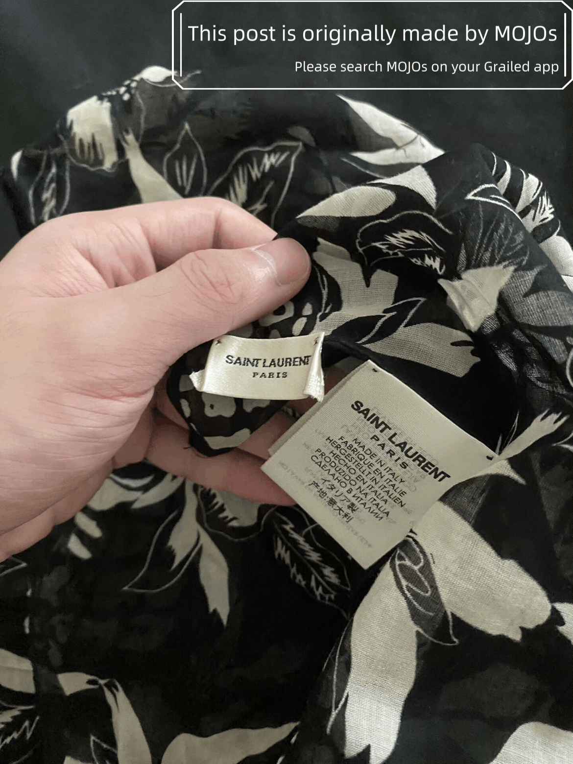 Saint Laurent Paris Saint Laurent Paris 16AW Pineapple Pattern Silk Scarf mojos Size ONE SIZE - 2 Thumbnail
