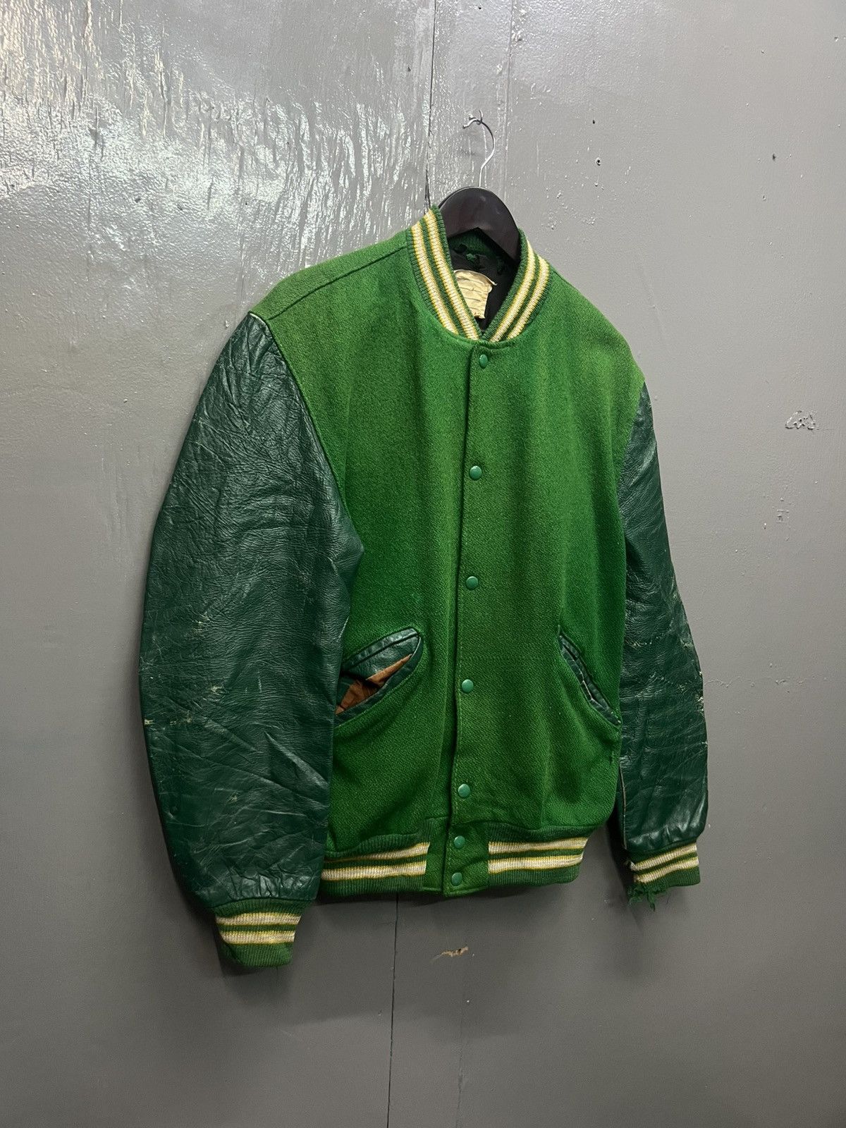 Vintage Vintage Delong Sportwear Varsity Wool Leather Jacket Size US M / EU 48-50 / 2 - 3 Thumbnail