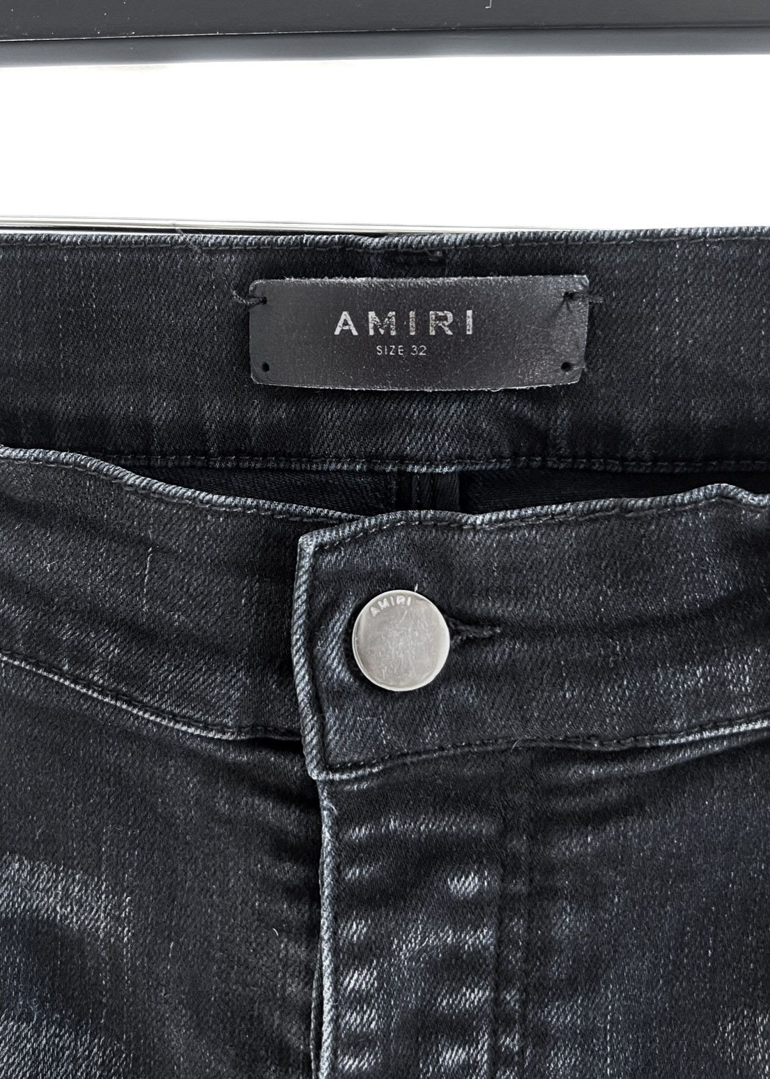 Amiri Amiri Washed Black Shotgun Distressed Jeans Size US 32 / EU 48 - 4 Thumbnail