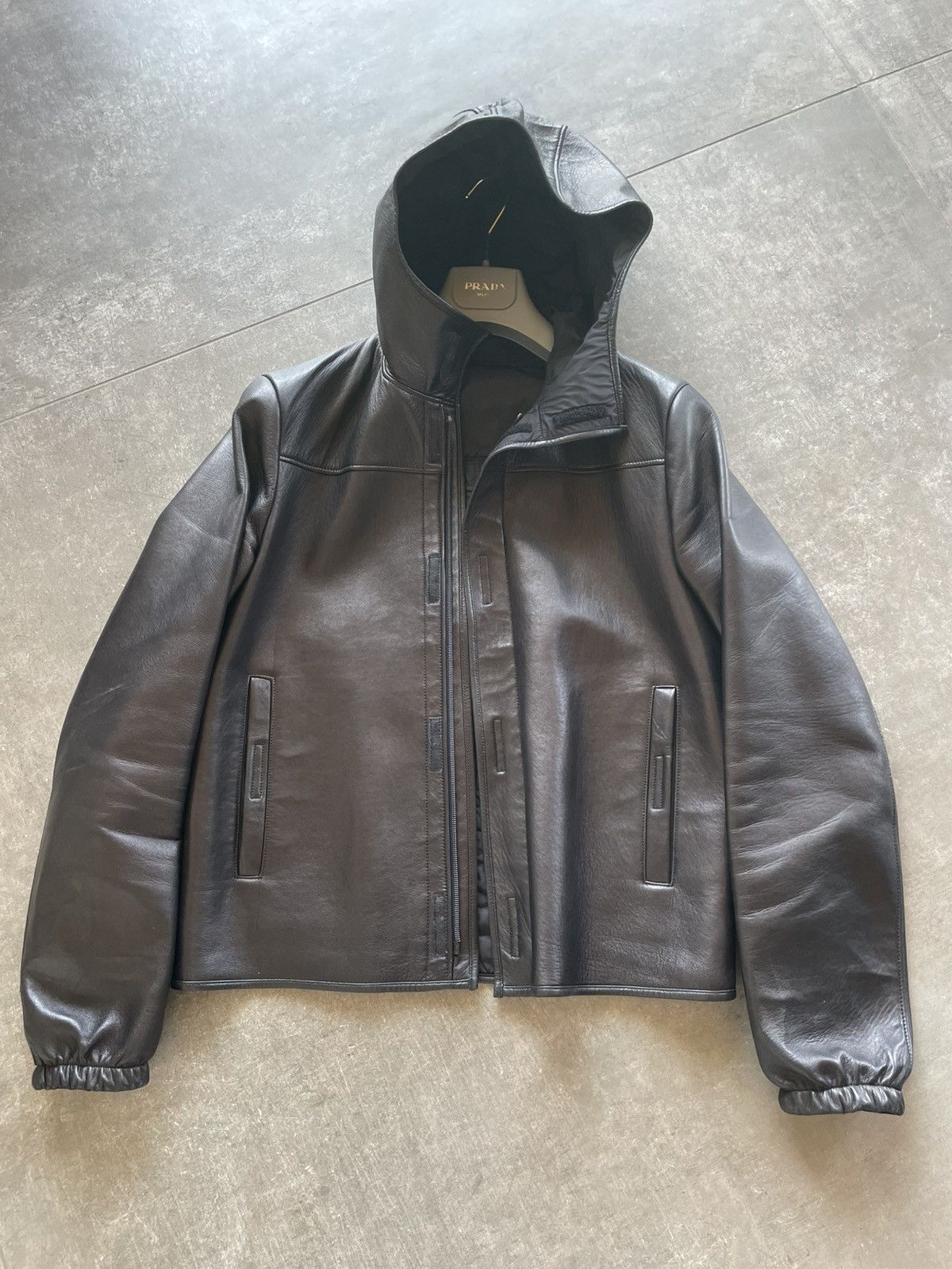 ジャケット・アウター prada vintage jacket Prada Vintage Prada Japan Hooded Leather Jacket | Grailed