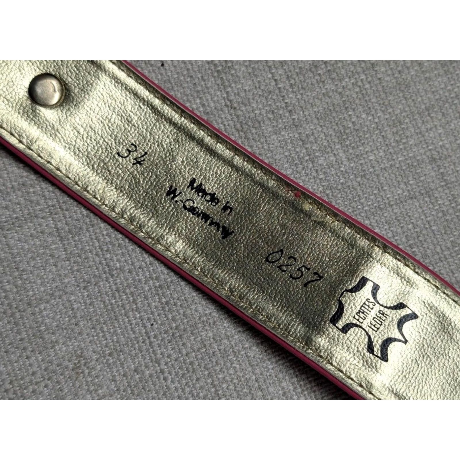 Vintage VINTAGE 1980s MONDI Belt Pink Gold Leather Glam Madonna 32 Size ONE SIZE - 7 Thumbnail