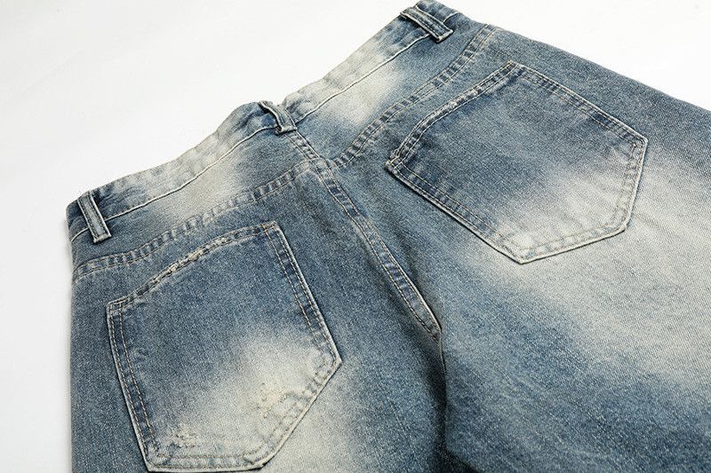 Vintage American retro washed distressed wide-leg loose ripped jeans Size US 32 / EU 48 - 5 Thumbnail