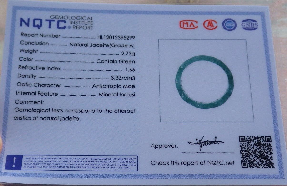 Other 108635 VS Certified Jadeite Jade Ring OLD Money Circle NO.9 Size ONE SIZE - 13 Thumbnail