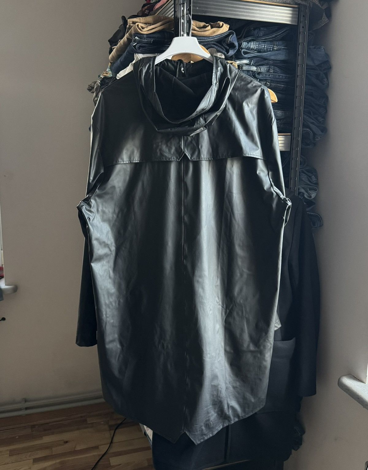 Rains Rains L/XL waterproof light long jacket hooded long coat Size US XL / EU 56 / 4 - 14 Thumbnail