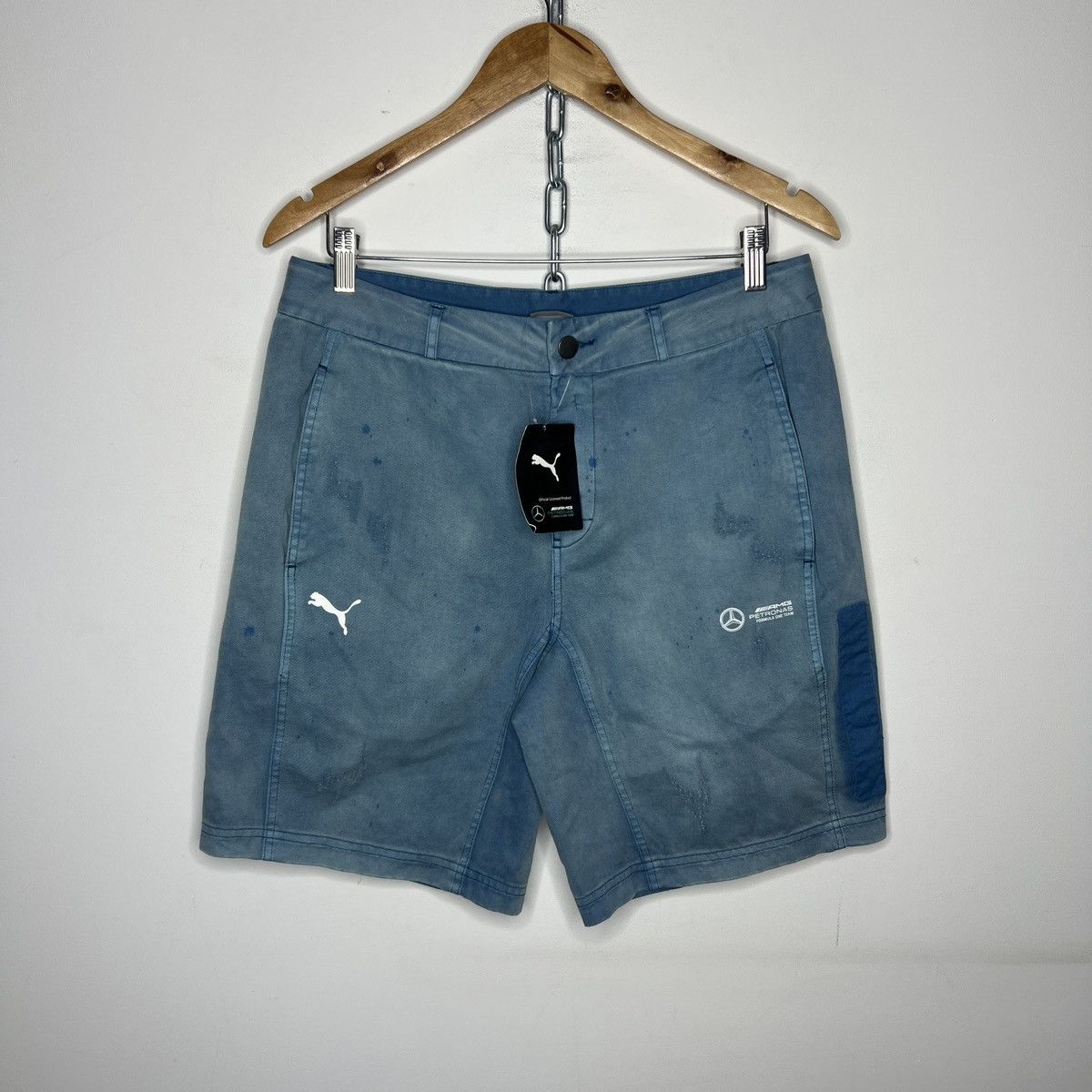 Mercedes-Benz × Puma × Vintage Puma x Mercedes AMG Petronas Formula 1 Racing Shorts Blue Size US 32 / EU 48 - 1 Thumbnail
