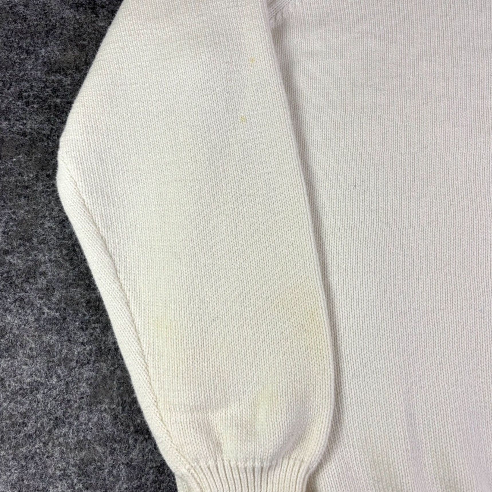 Lands' End VINTAGE Lands' End Mens XL Tall Cream V-Neck Sweater 100 Cotton Made USA 90s Size US XL / EU 56 / 4 - 8 Thumbnail
