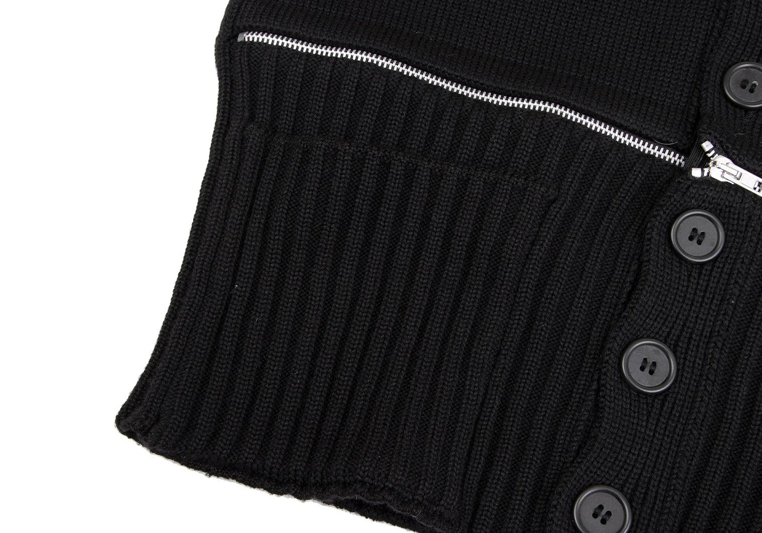 Jean Paul Gaultier Wool Zip Design Cardigan in Black, Size M Size US M / EU 48-50 / 2 - 9 Thumbnail