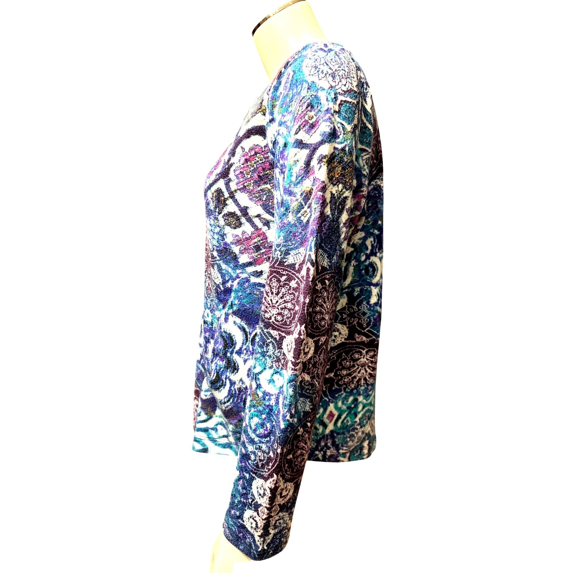 Chicos Chicos Long Sleeve Top Multicolored Paisley Print Blouse Boh Size M / US 6-8 / IT 42-44 - 2 Thumbnail