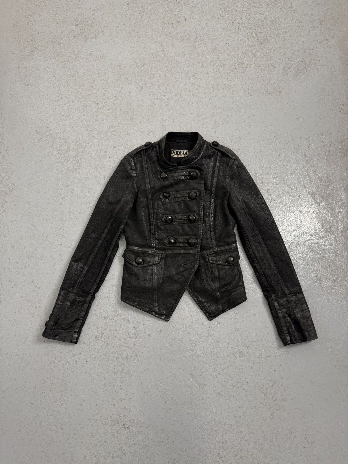 CLOSED Closed Napoleon Double Breasted Waxed Jacket Size XS / US 0-2 / IT 36-38 - 1 Thumbnail