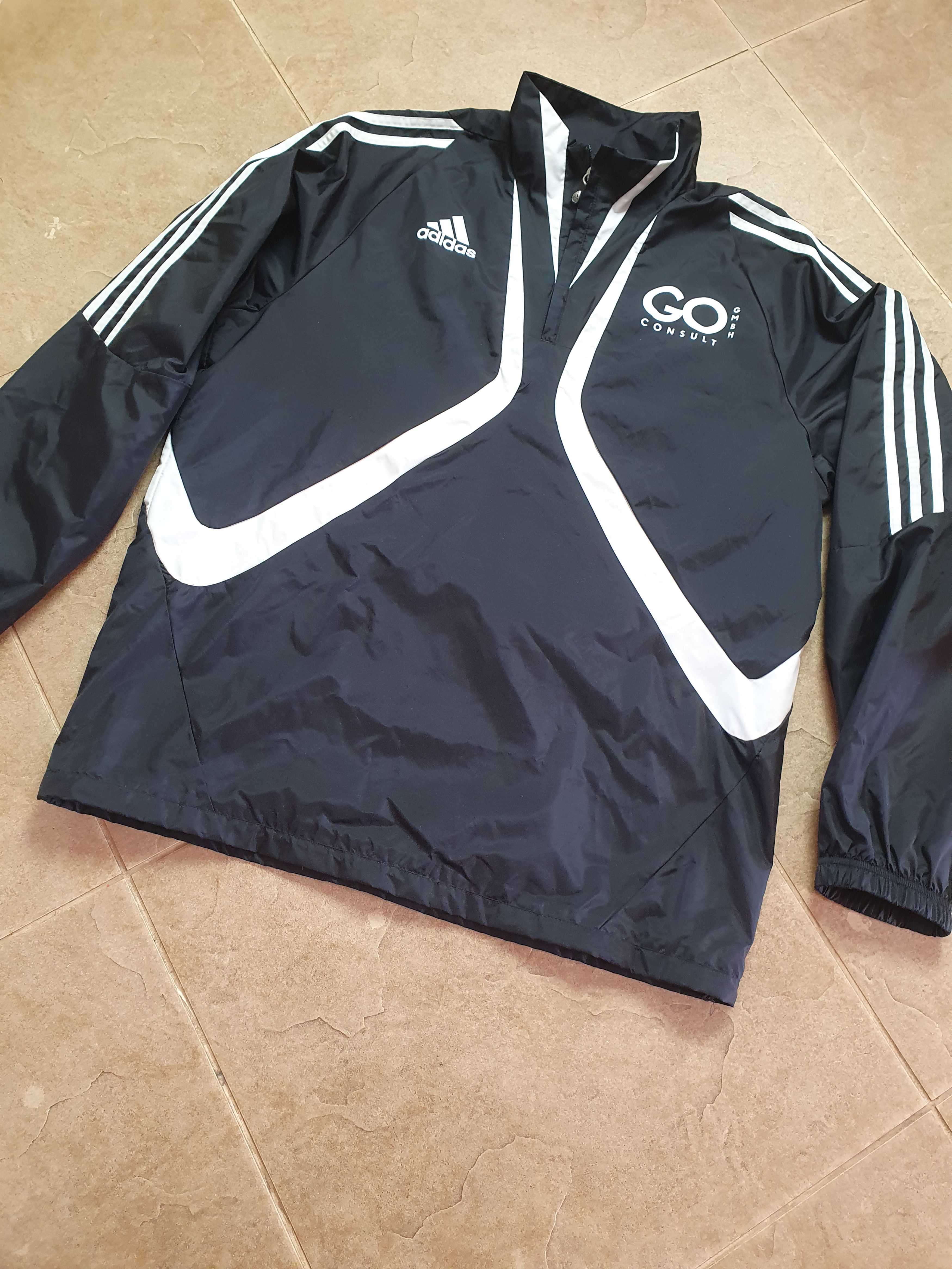 Adidas VINTAGE WOMENS ADIDAS BLACK WHITE LIGHTWEIGHT SPORT JACKET Size L / US 10 / IT 46 - 2 Thumbnail