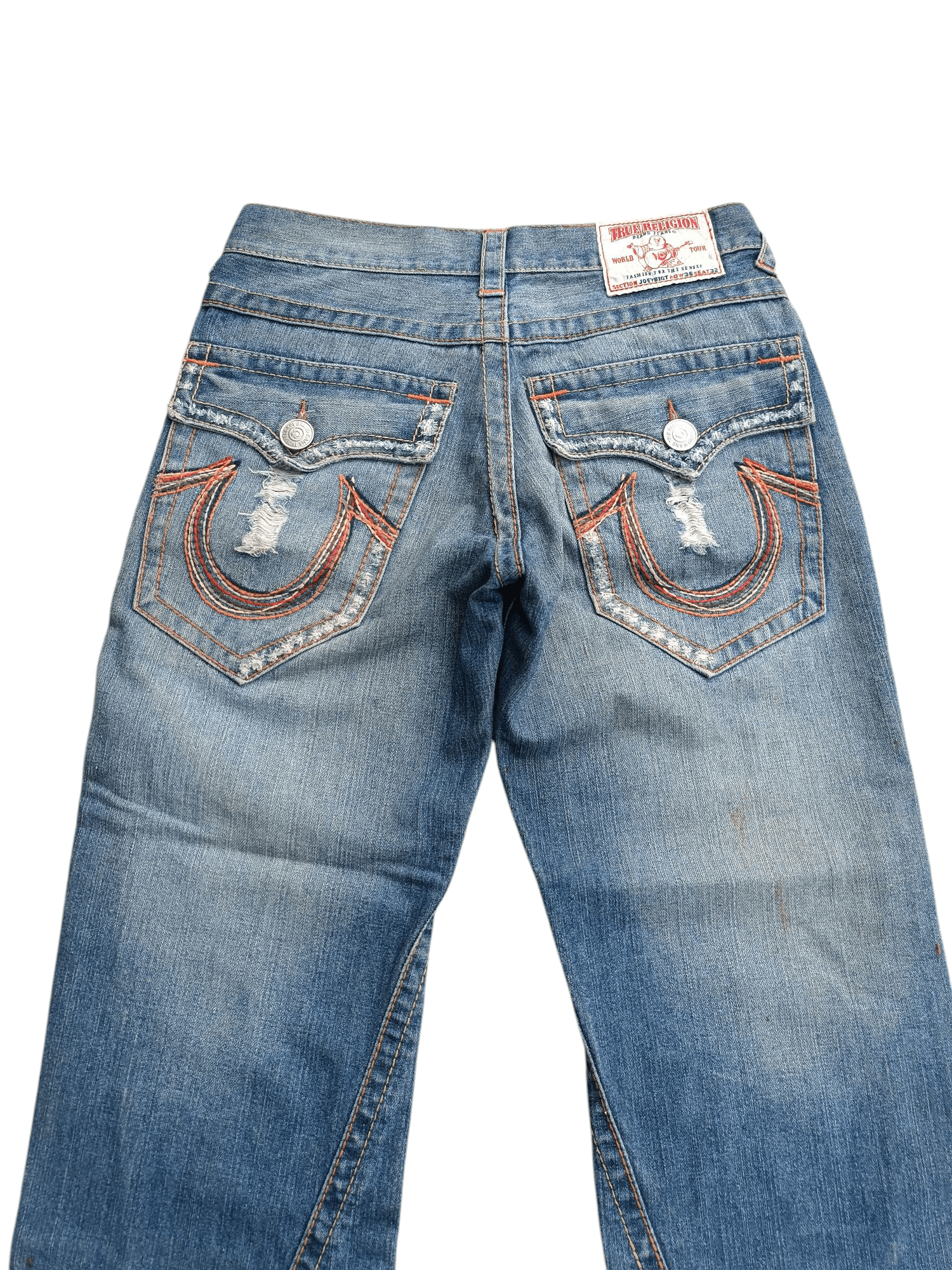 True Religion × Vintage FLARED🔥True Religion Joey Big T Rainbow Distressed Jeans Size US 30 / EU 46 - 14 Thumbnail