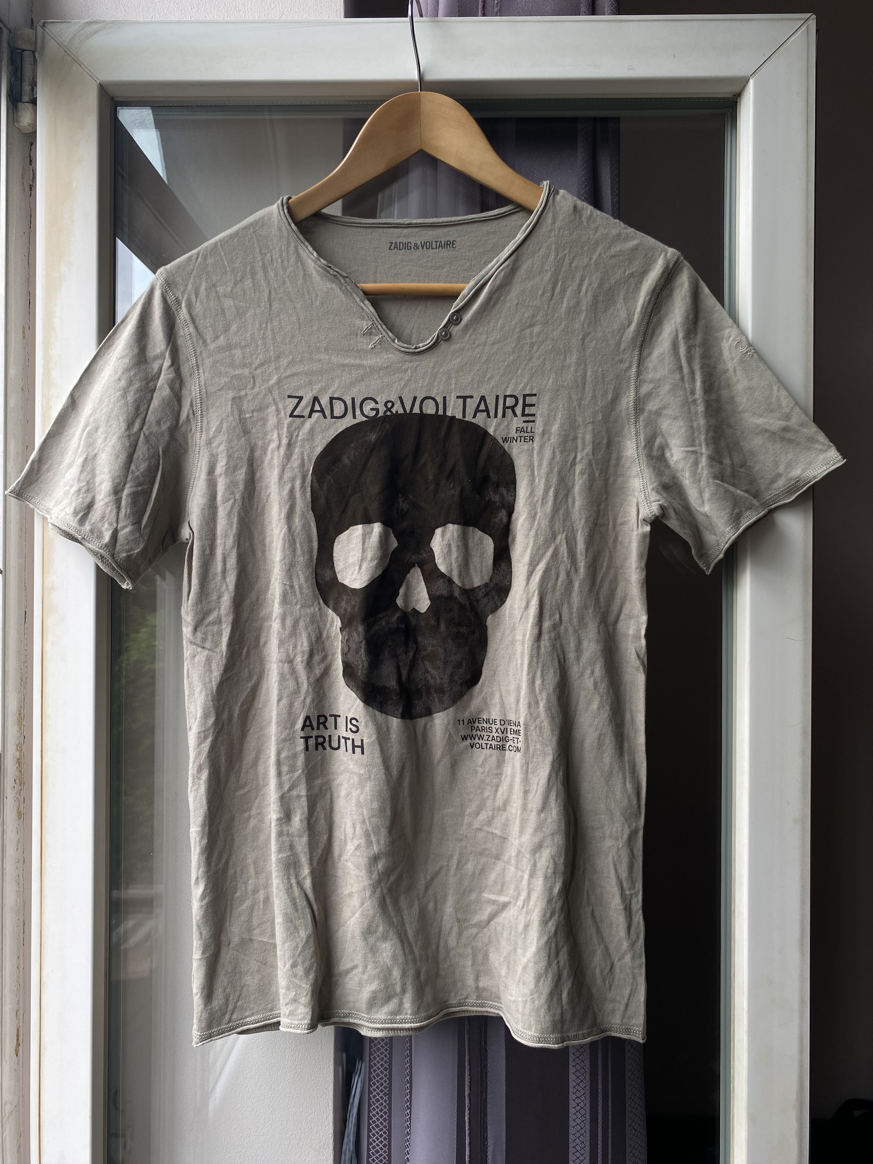 Zadig & Voltaire Zadig & Voltaire Skull Graphic T-Shirt Beige Art Is Truth Size US M / EU 48-50 / 2 - 1 Thumbnail