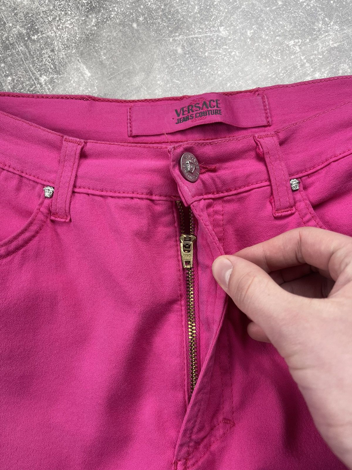 Versace Jeans Couture Vintage Versace Jeans Couture Y2K Fuchsia Flared Pants Size 30" / US 8 / IT 44 - 12 Thumbnail