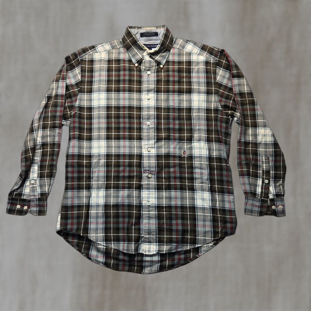 Tommy Hilfiger Tommy Hilfiger Shirt Button-Up Brown Plaid Long Sleeve Adult Mens M Cotton Embroidered Pocketed Collection Size US M / EU 48-50 / 2 - 1 Thumbnail