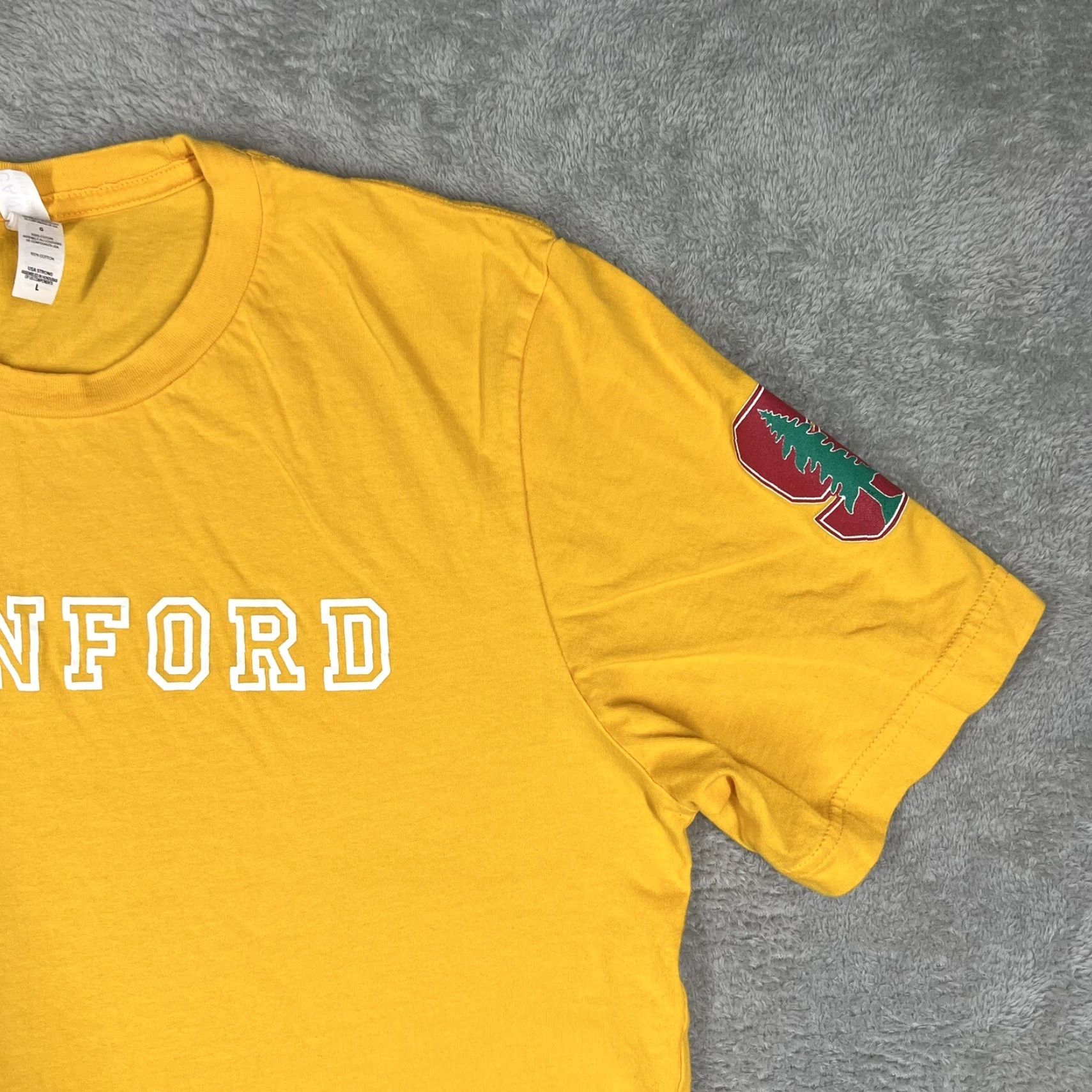 Vintage Stanford Cardinal Welcome To The Neighborhood Unisex Shirt Large Yellow Size US L / EU 52-54 / 3 - 4 Thumbnail
