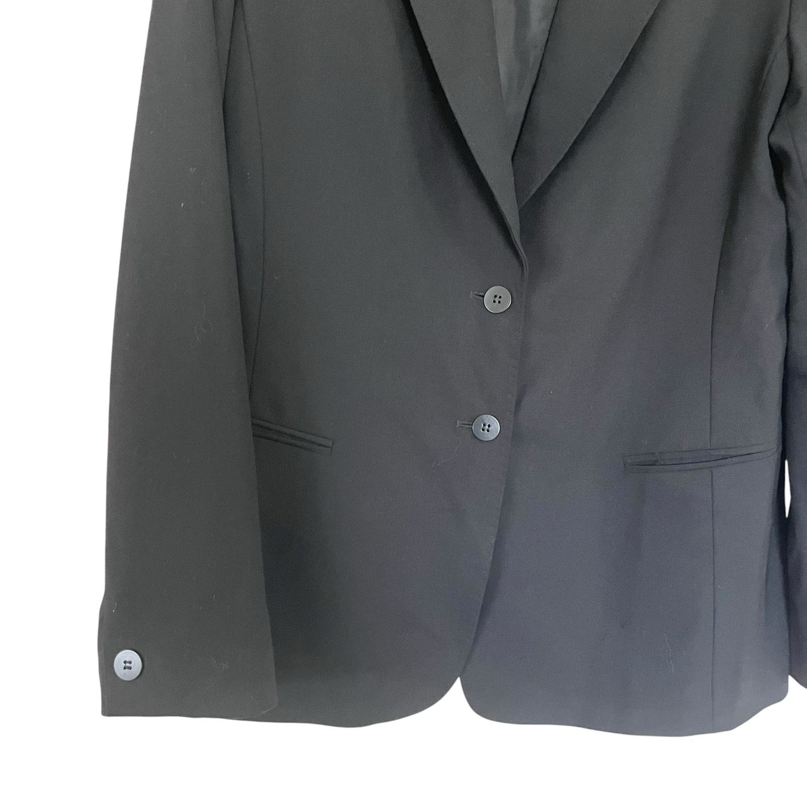 Lafayette 148 Lafayette 148 Black Wool Blend Single Breasted Blazer Size XL / US 12-14 / IT 48-50 - 3 Thumbnail