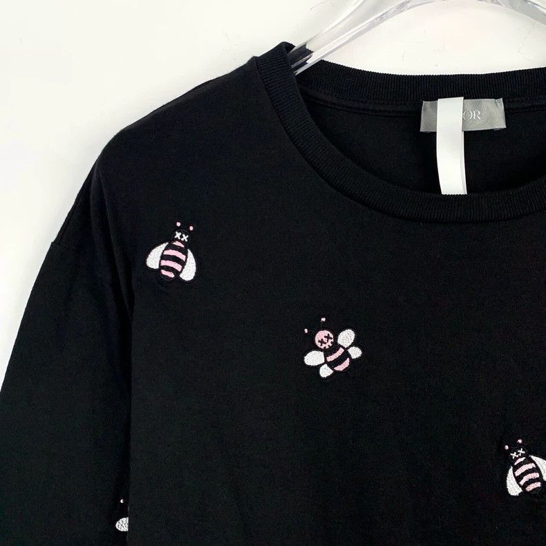 Dior Dior Little bee embroidery round-neck black cotton short-sl Size US XS / EU 42 / 0 - 3 Thumbnail