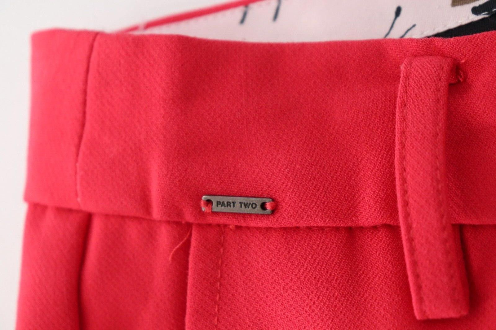 Designer Part Two EU38 US8 Red Clea Pants Mid Rise Crop Trousers Size 30" / US 8 / IT 44 - 5 Thumbnail