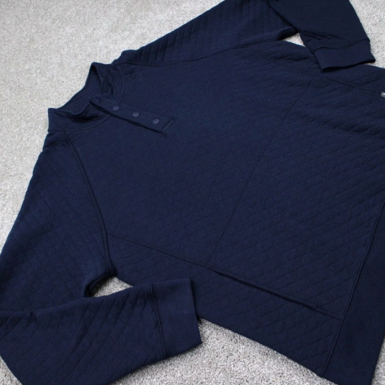 Eddie Bauer Eddie Bauer Sweatshirt Mens XL Blue Quilted Mock Neck Henley L/S Sweater Size US XL / EU 56 / 4 - 7 Thumbnail
