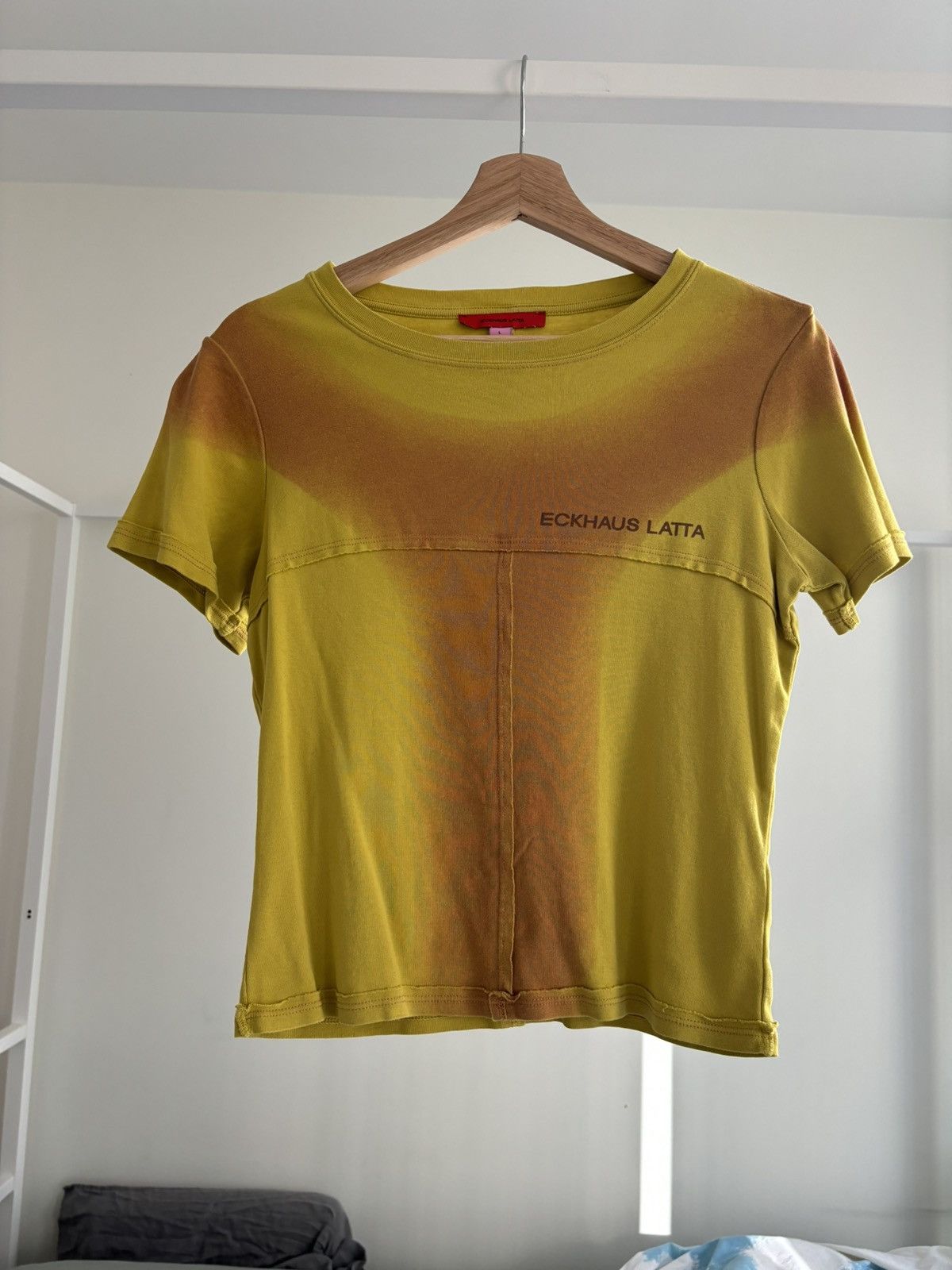 Eckhaus Latta Eckhaus Latta Unisex Lapped Baby Tee - Yellow Graffiti Size US L / EU 52-54 / 3 - 1 Thumbnail