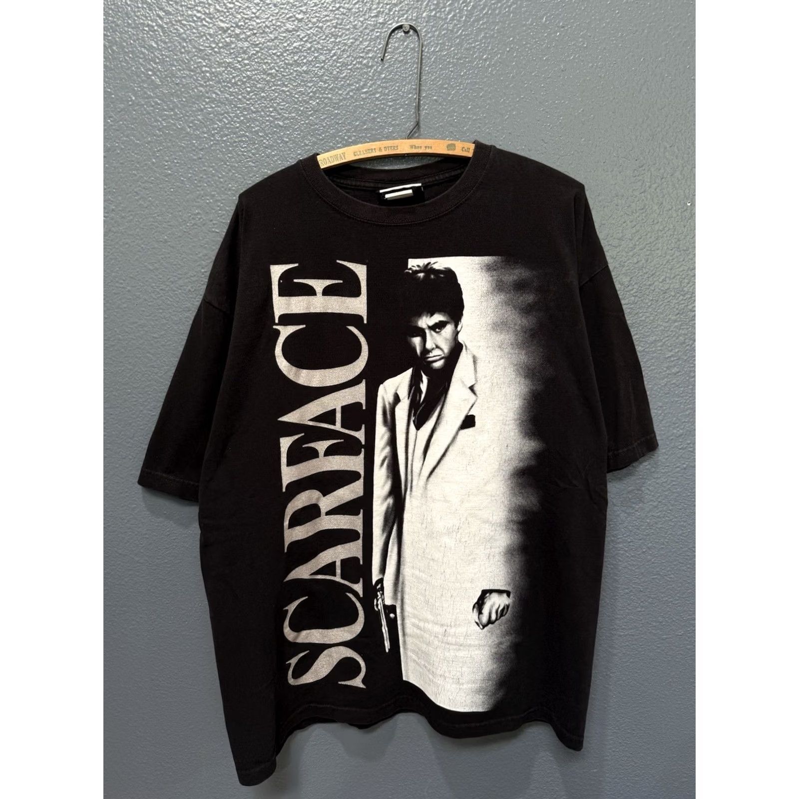 CO VINTAGE Scarface Clothing Co Tony Montana Y2K Split Graphic Tee Black XL Mens Size ONE SIZE - 4 Thumbnail