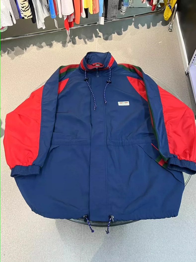 Gucci Gucci Red Blue Color Block Windbreaker Jacket - dmc Size US XXL / EU 58 / 5 - 1 Thumbnail