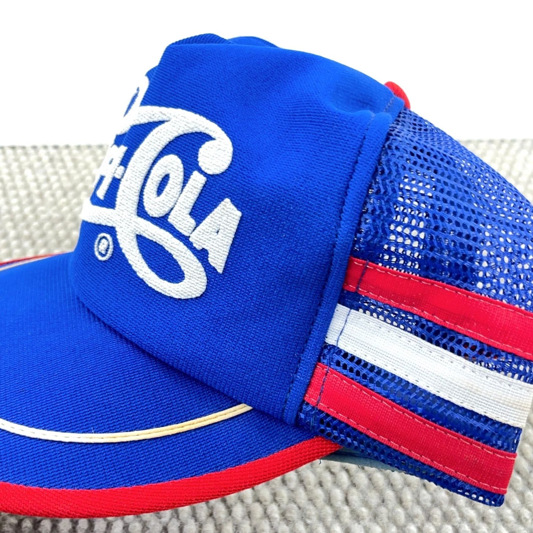 Vintage VINTAGE Pepsi Cola Trucker Hat Cap Snapback 3 Stripe Made In USA 80s Prop Size ONE SIZE - 4 Thumbnail