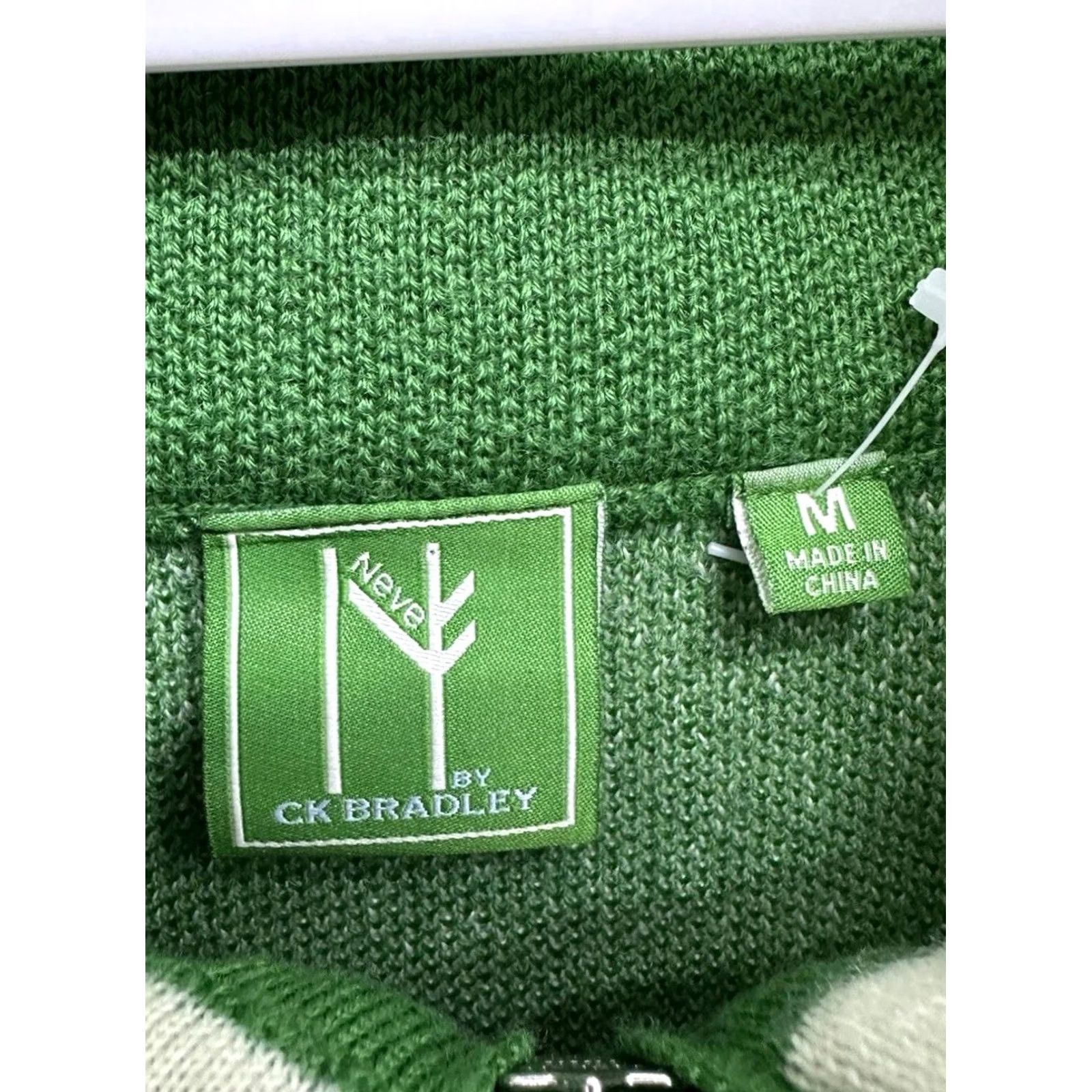 Calvin Klein VINTAGE CK Bradley St. Moritz 1/2 Zip Merino Blend Kelly Green Half Zip Sweater Medium Women Size M / US 6-8 / IT 42-44 - 6 Thumbnail