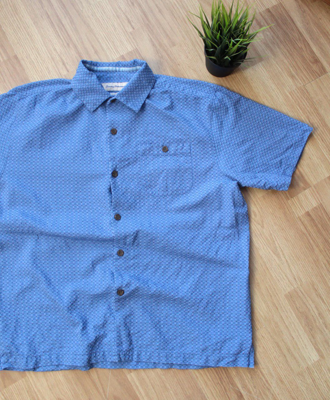 Tommy Bahama 🔥 Tommy Bahama Original Fit Silk Cotton Button Shirt Blue Size US L / EU 52-54 / 3 - 1 Thumbnail