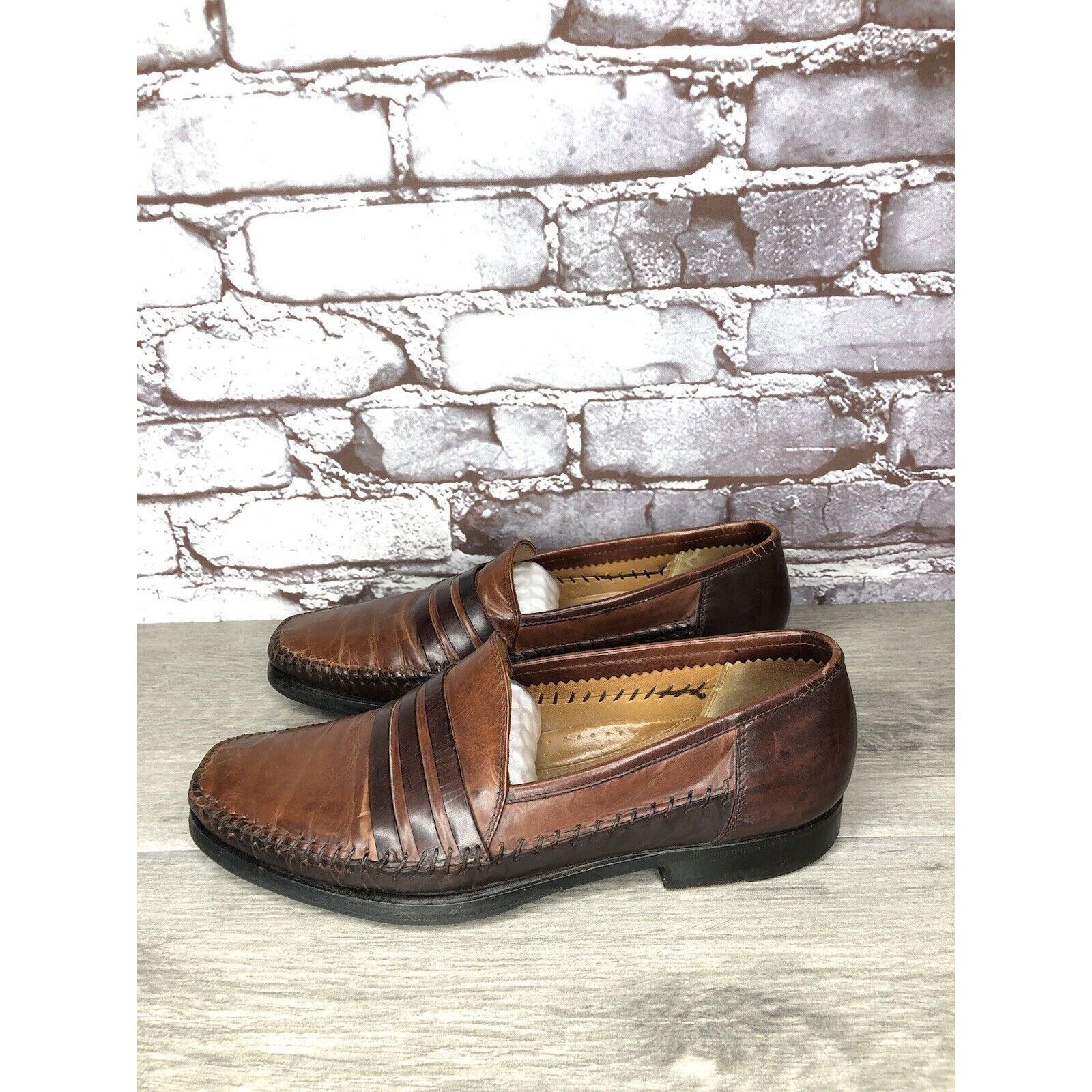 Other LORENZO BANFI Milano Brown Leather Slip On Loafers Dress Sho Size US 8 / EU 41 - 1 Thumbnail