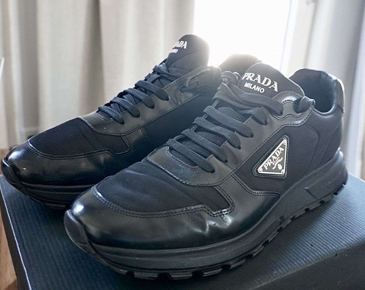 Prada Prada Men’s Low-Top Sneakers - Black - Size 12 - Authentic Size US 12 / EU 45 - 2 Thumbnail