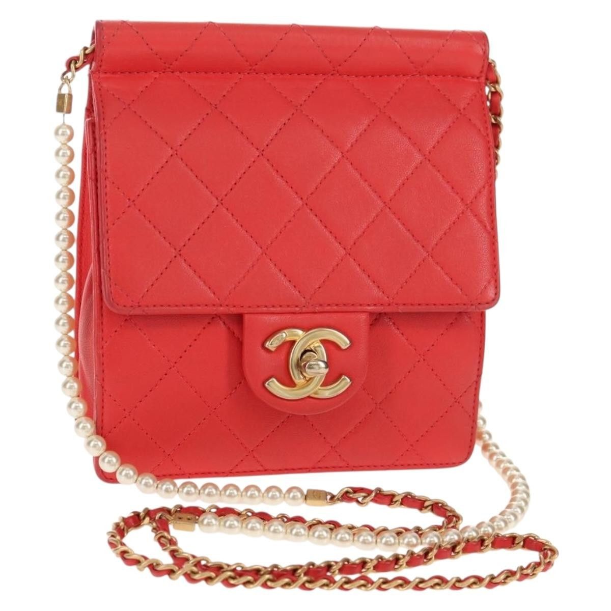 Chanel Chanel Pearl Chain Flap Bag Quilted Lambskin Size ONE SIZE - 1 Thumbnail