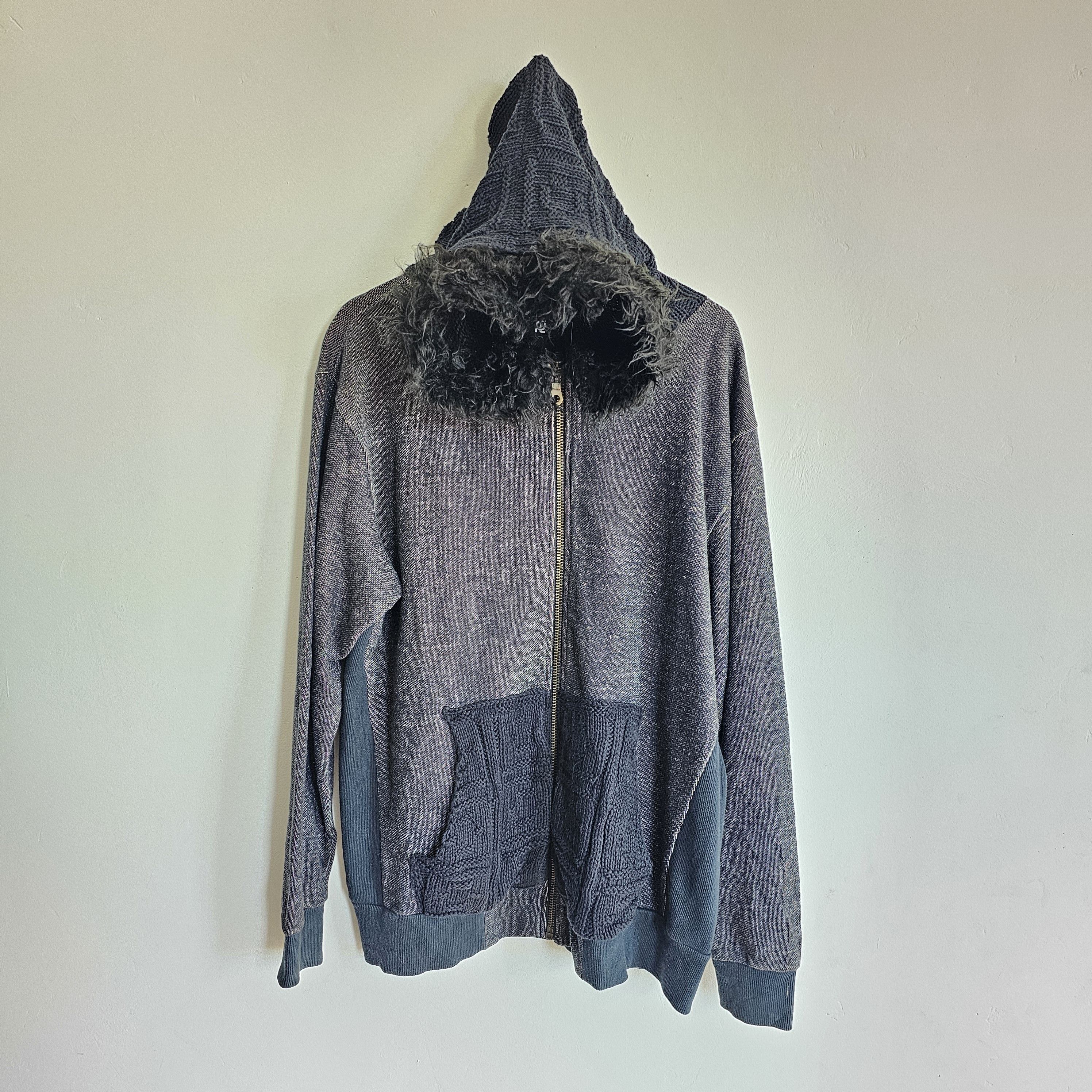 If Six Was Nine Fur Hoodie Hybrid Knit Revival Size US L / EU 52-54 / 3 - 1 Thumbnail