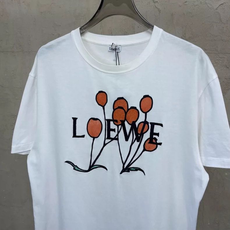 Loewe loewe White balloon flower embroidered logo short sleeve 25 Size US XS / EU 42 / 0 - 4 Thumbnail