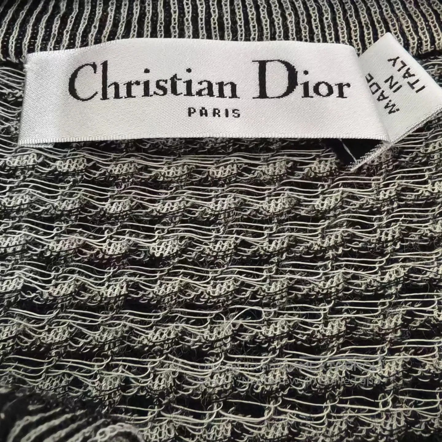 Dior Dior Houndstooth Bow Collar Wool Knit Sweater| Size XXS / US 00 / IT 34 - 3 Thumbnail
