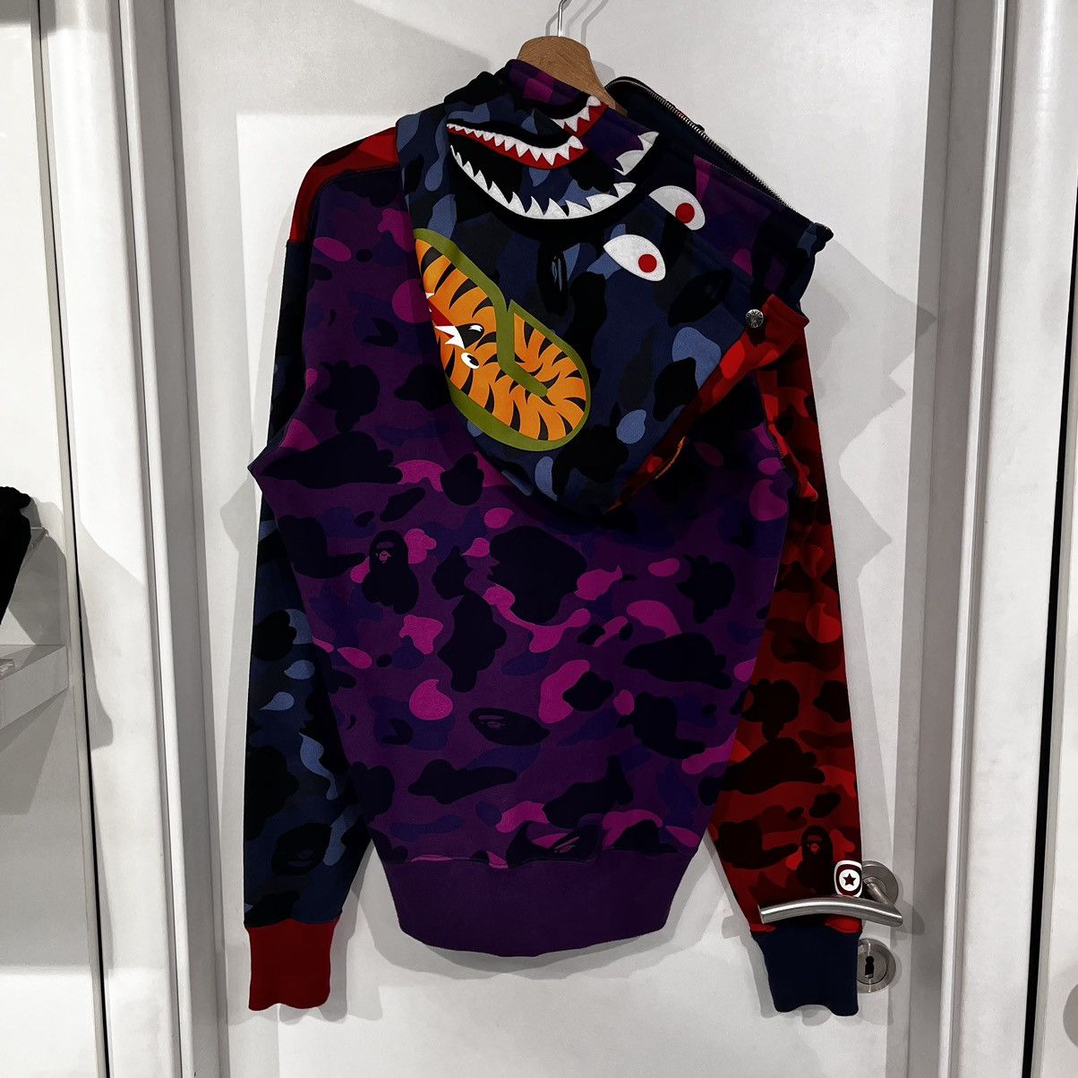 Bape BAPE Crazy Shark Wide Fit Full Zip Double Hoodie | Grailed