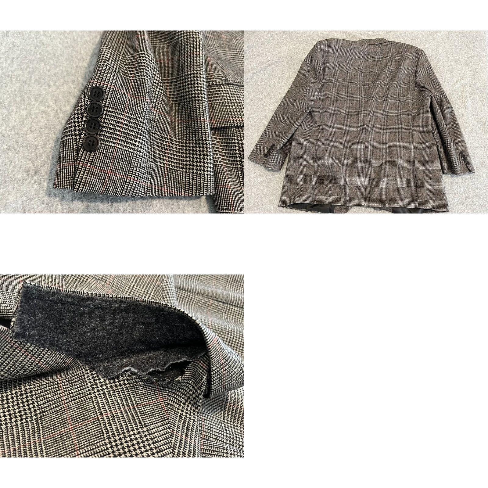 Brooks Brothers Brooks Brothers Blazer Jacket Wool Plaid Gray Mens 46R 2-Button Classic Suit Coat Blazer Size 46R - 8 Thumbnail