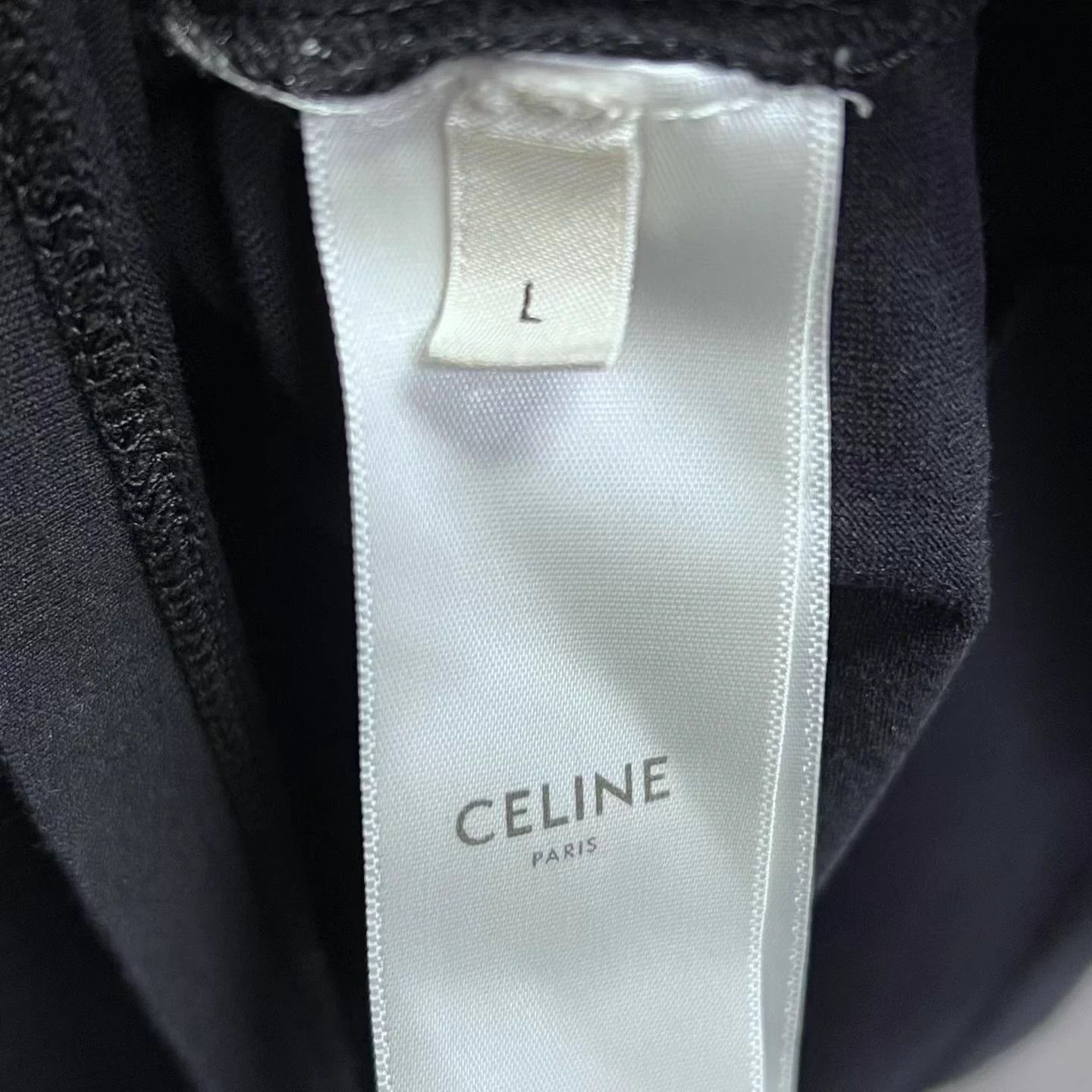 Celine Celine Black Logo Print Oversize Knit Short Tee L Size L / US 10 / IT 46 - 4 Thumbnail