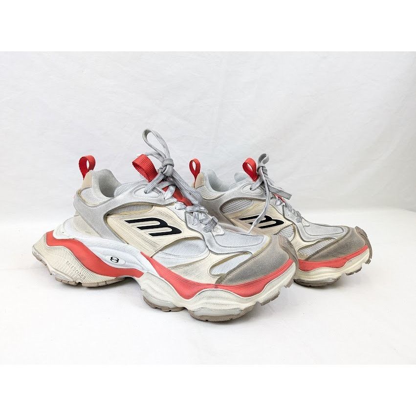 Balenciaga o1rshd1 Cargo Suede Low-Top Sneakers in Beige/Grey/Red Size US 11 / EU 44 - 14 Thumbnail