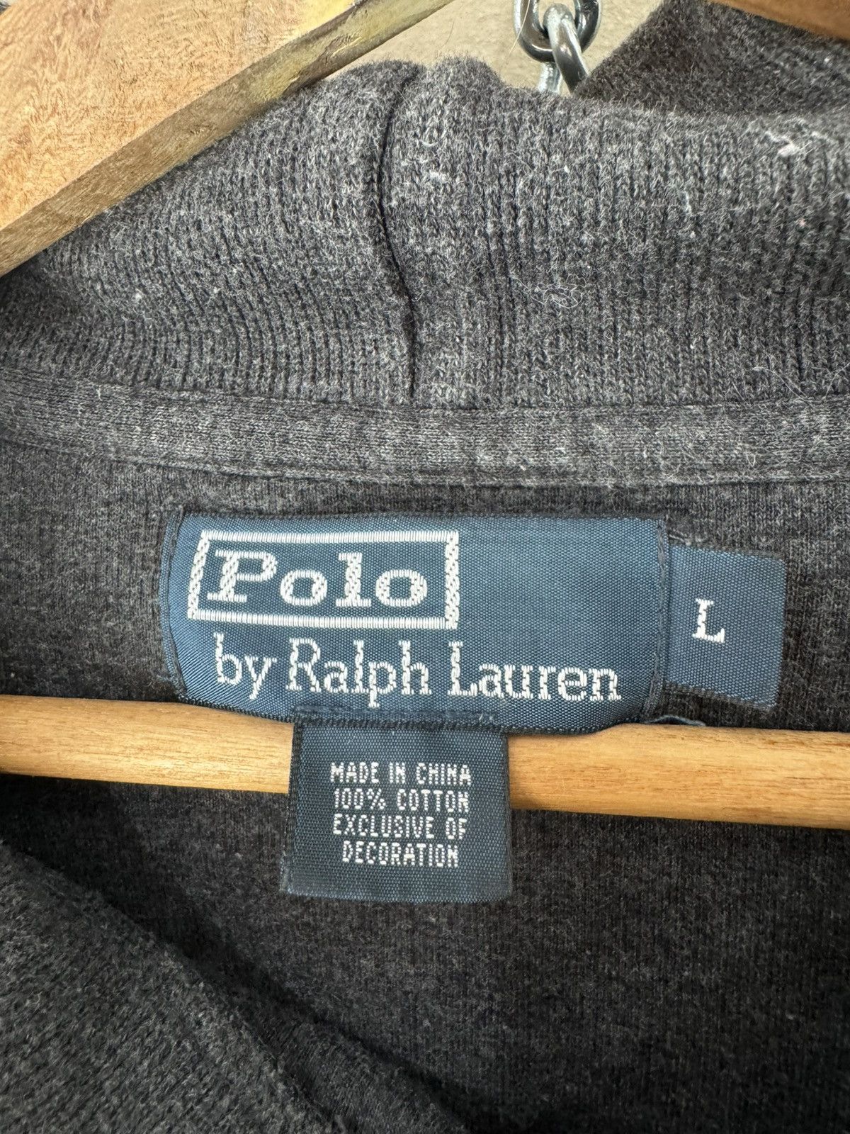 Polo Ralph Lauren Vintage Polo Ralph Lauren Rope Knit Logo Zip Sweater Hoodie Size US L / EU 52-54 / 3 - 3 Thumbnail