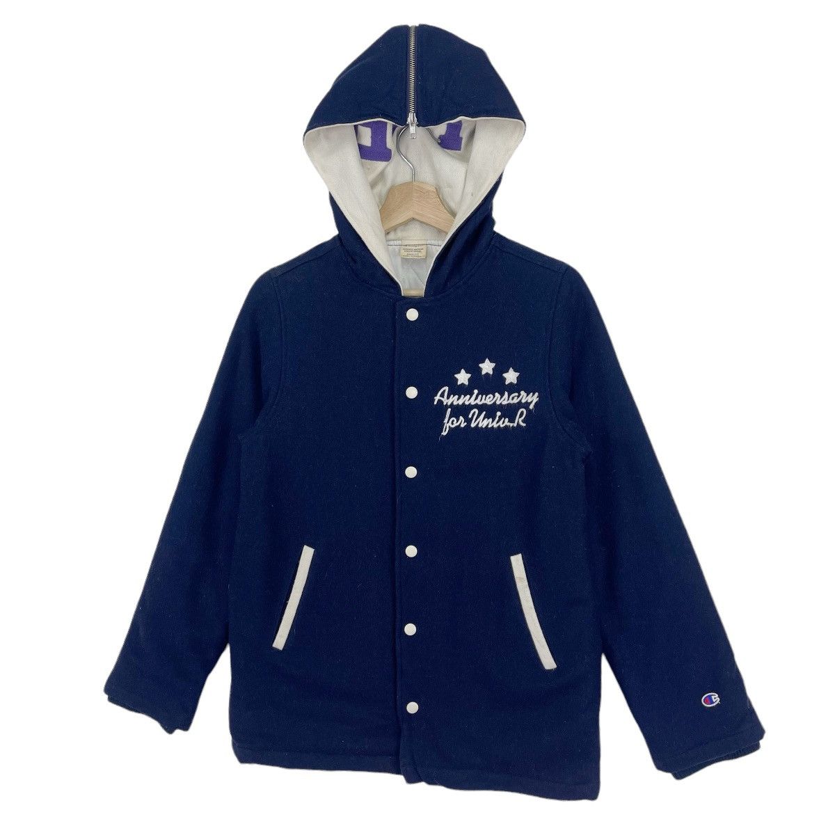 Champion × Vintage Vintage Champion Anniversary Wool Varsity Hoodie Size US S / EU 44-46 / 1 - 4 Thumbnail