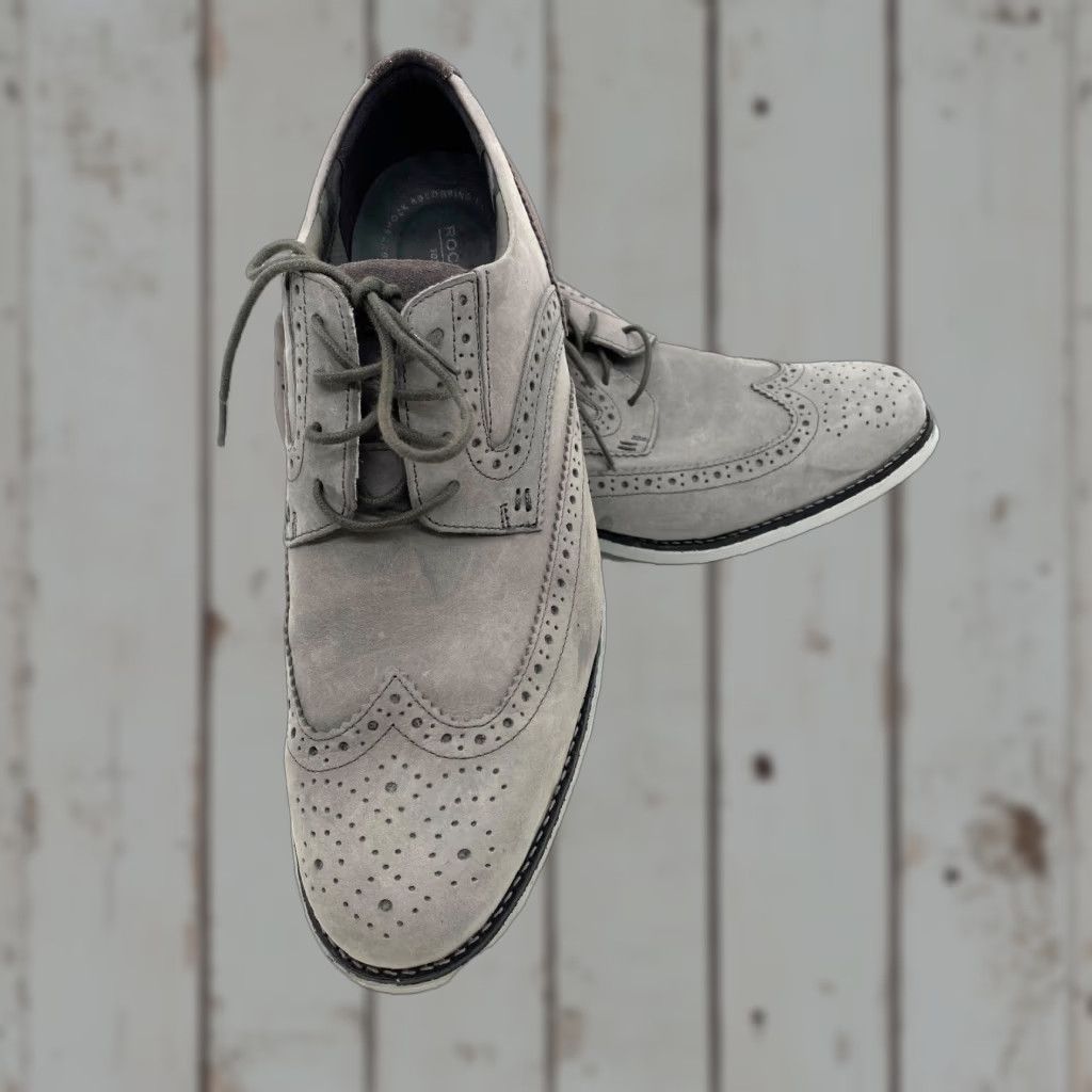 Rockport Rockport Oxford Wingtips Men's 11 Gray Suede Lace Up Casual Shoe Size US 11 / EU 44 - 1 Thumbnail